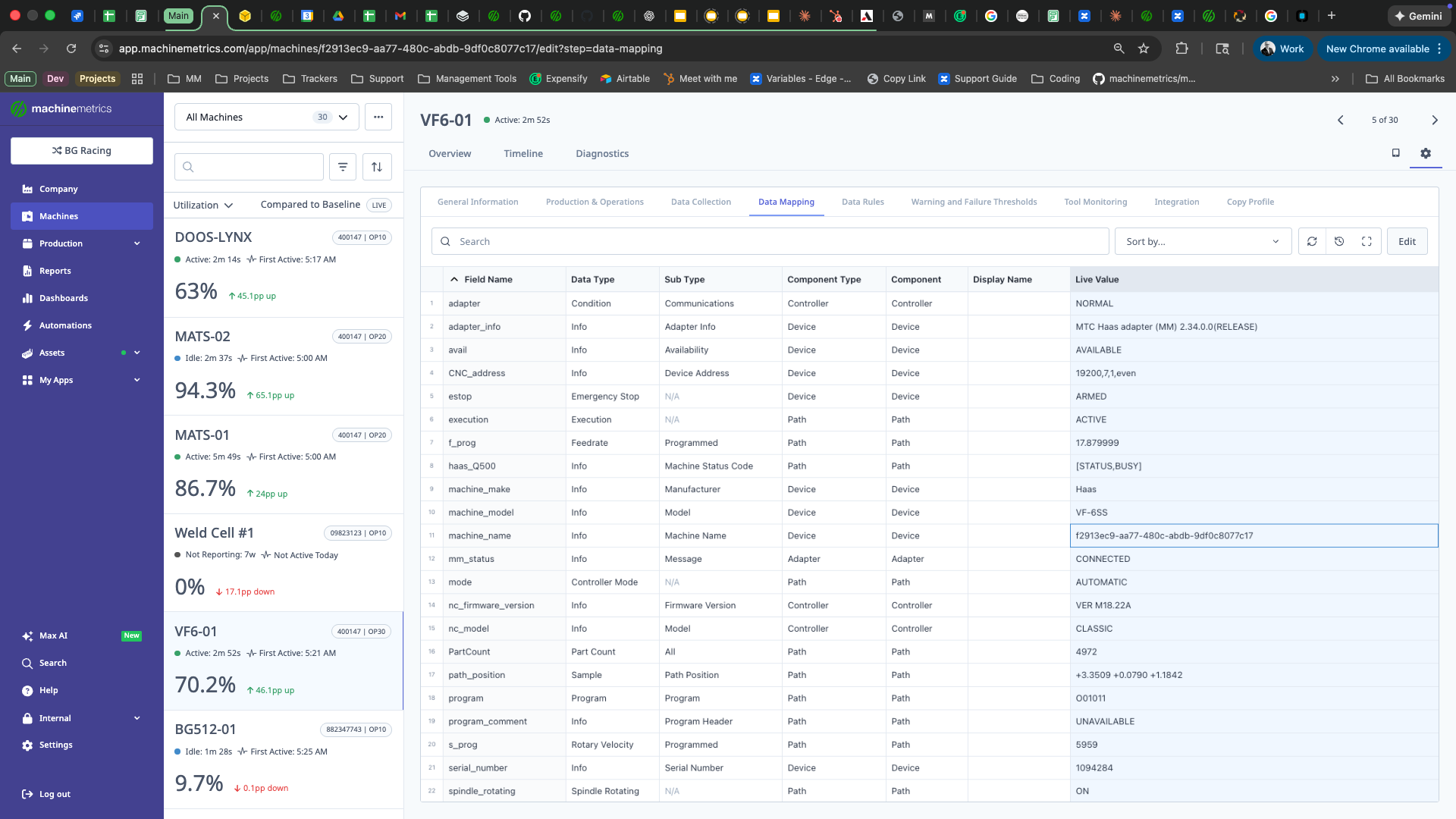 Data Mapping Table